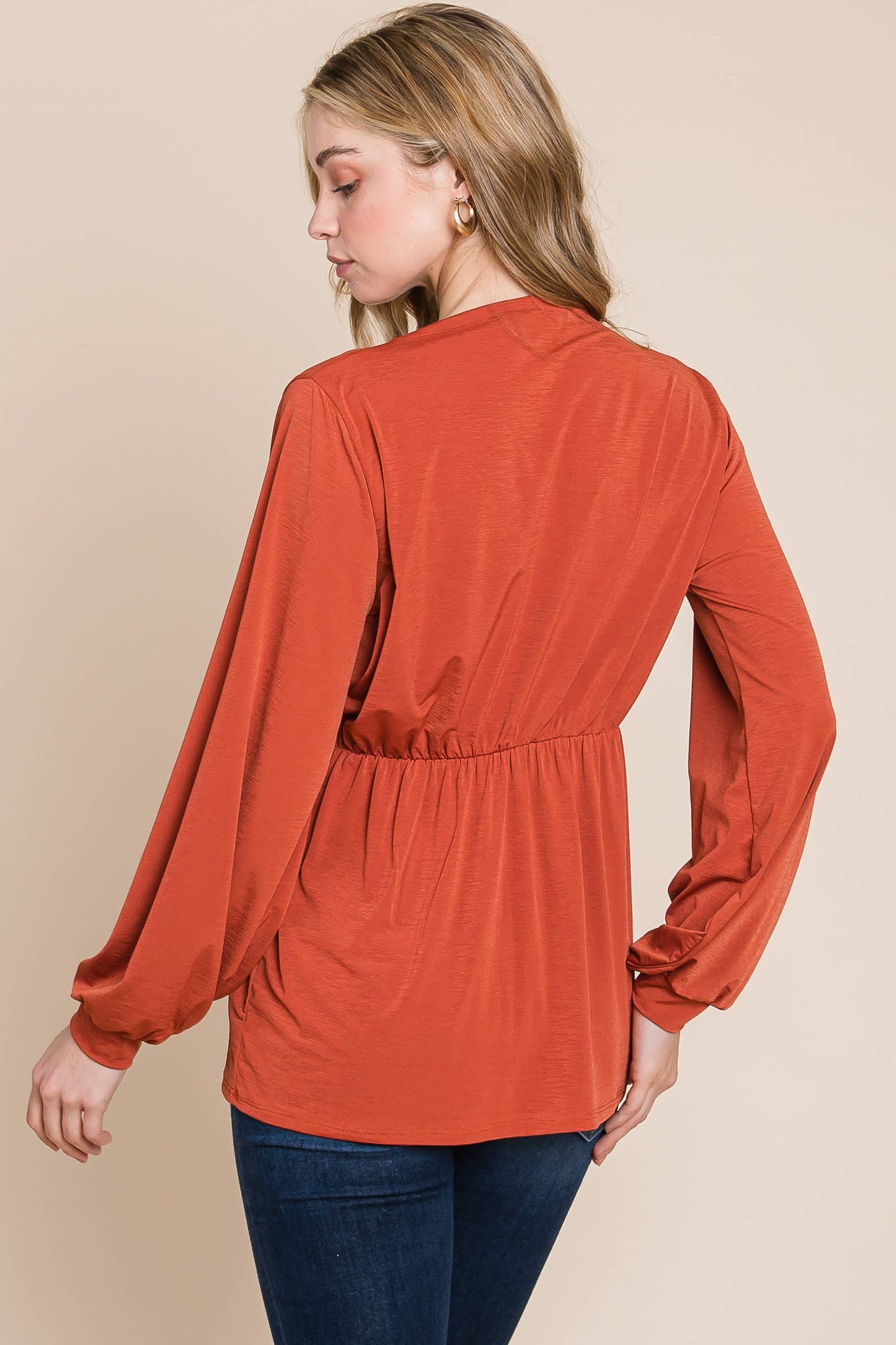 TL1736  LONG SLEEVE WRAP TUNIC