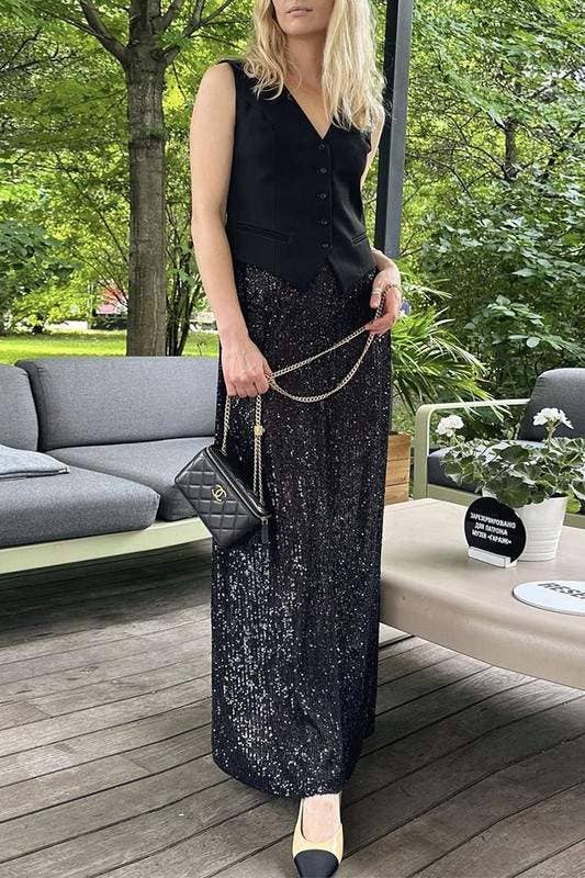 Sequins long skirt