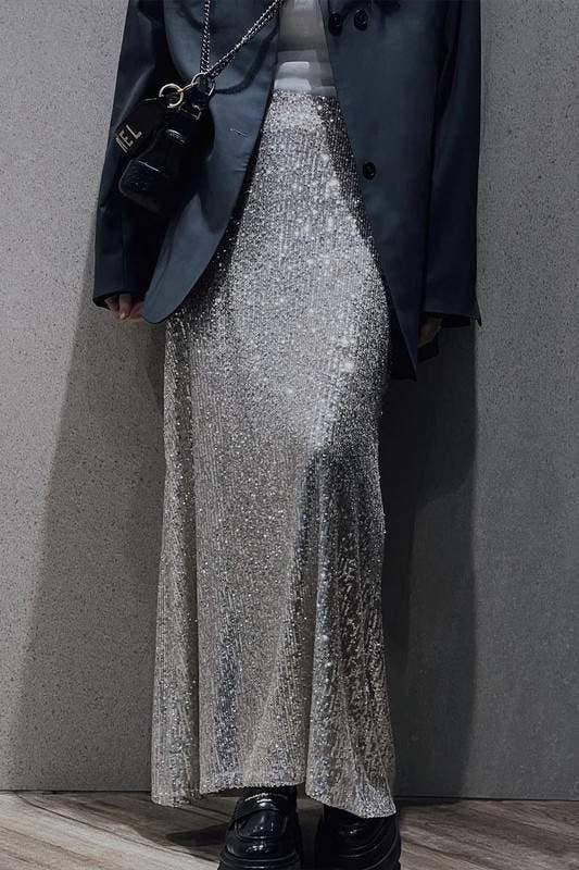 Sequins long skirt