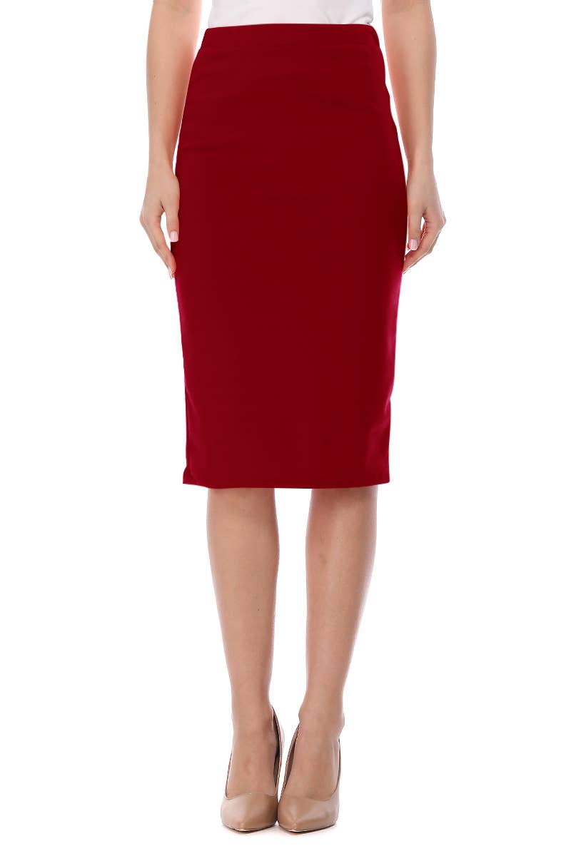 Women's Solid Basic Mid-Length casual Skirt