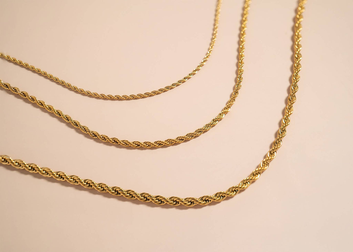 Gold Rope Chain Necklace
