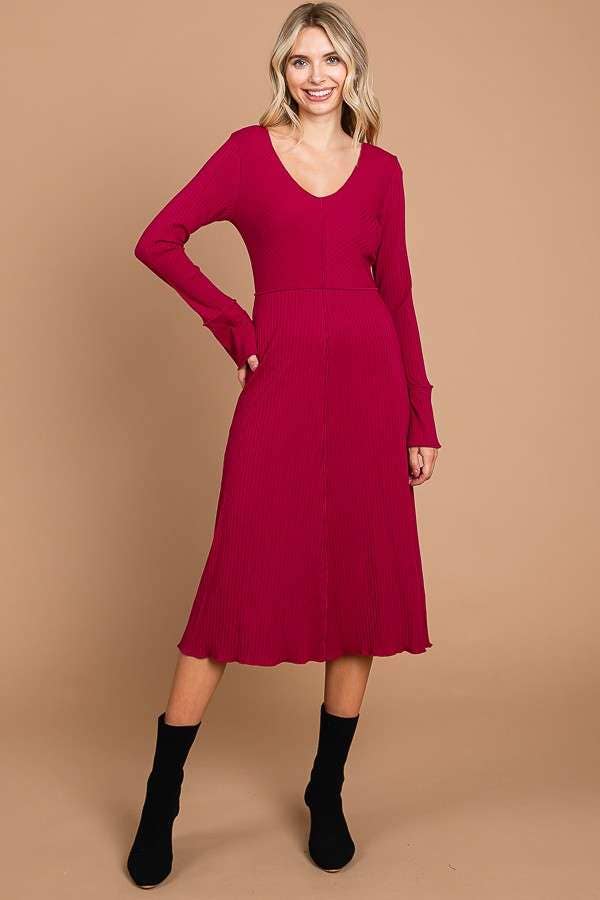 Chevron Upper Body Midi Dress
