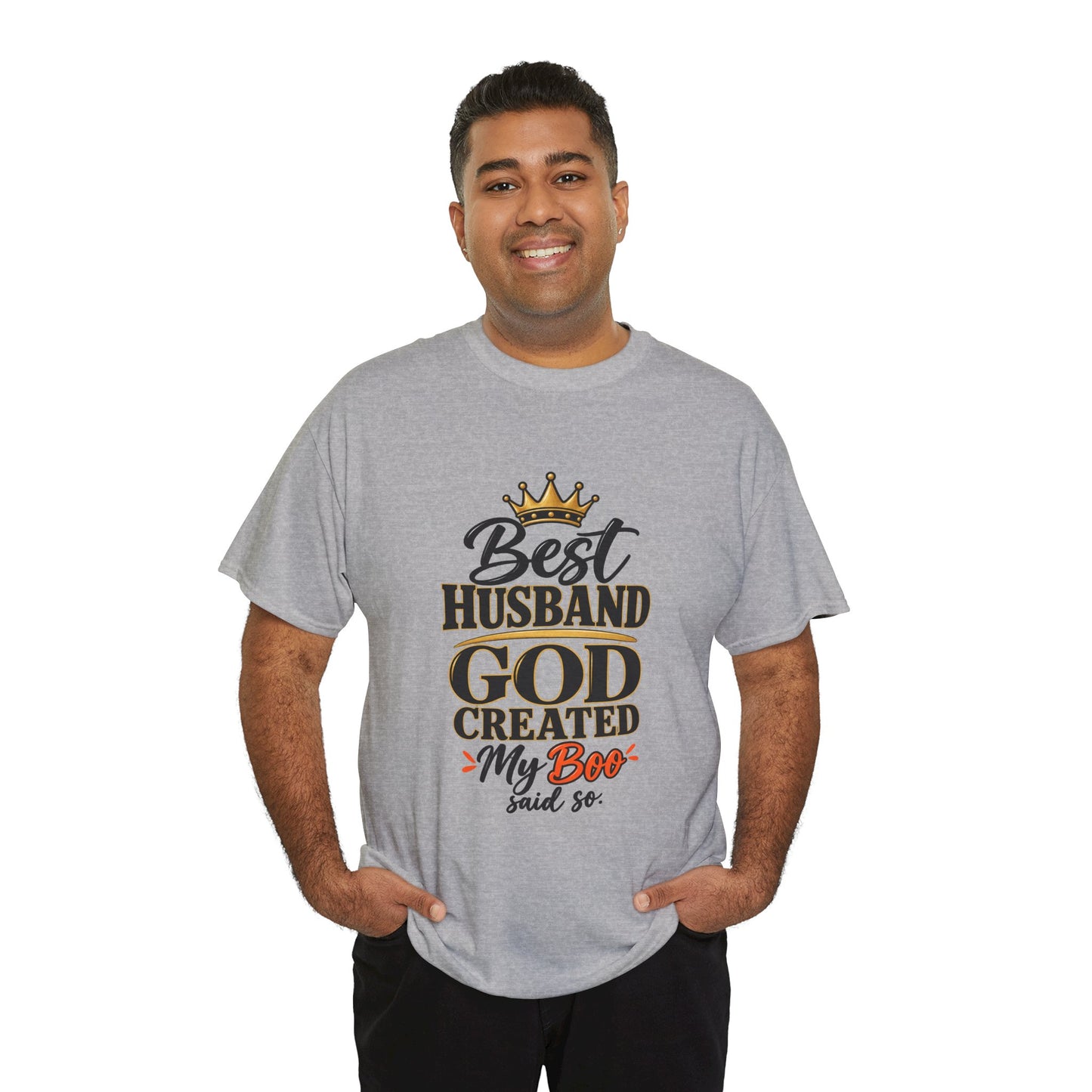 Best Husband God Created T-Shirt — 'My Boo' Graphic Tee for Men, Anniversary & Father's Day Gift