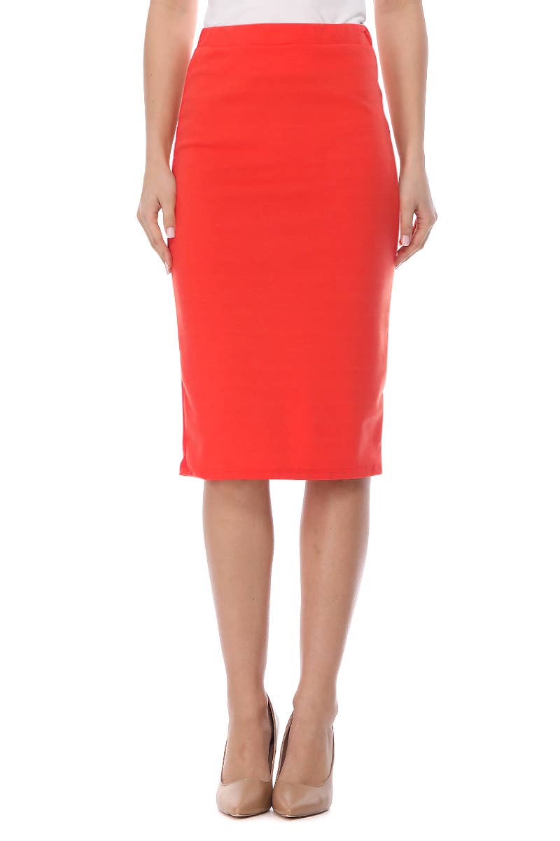 Women's Solid Basic Mid-Length casual Skirt