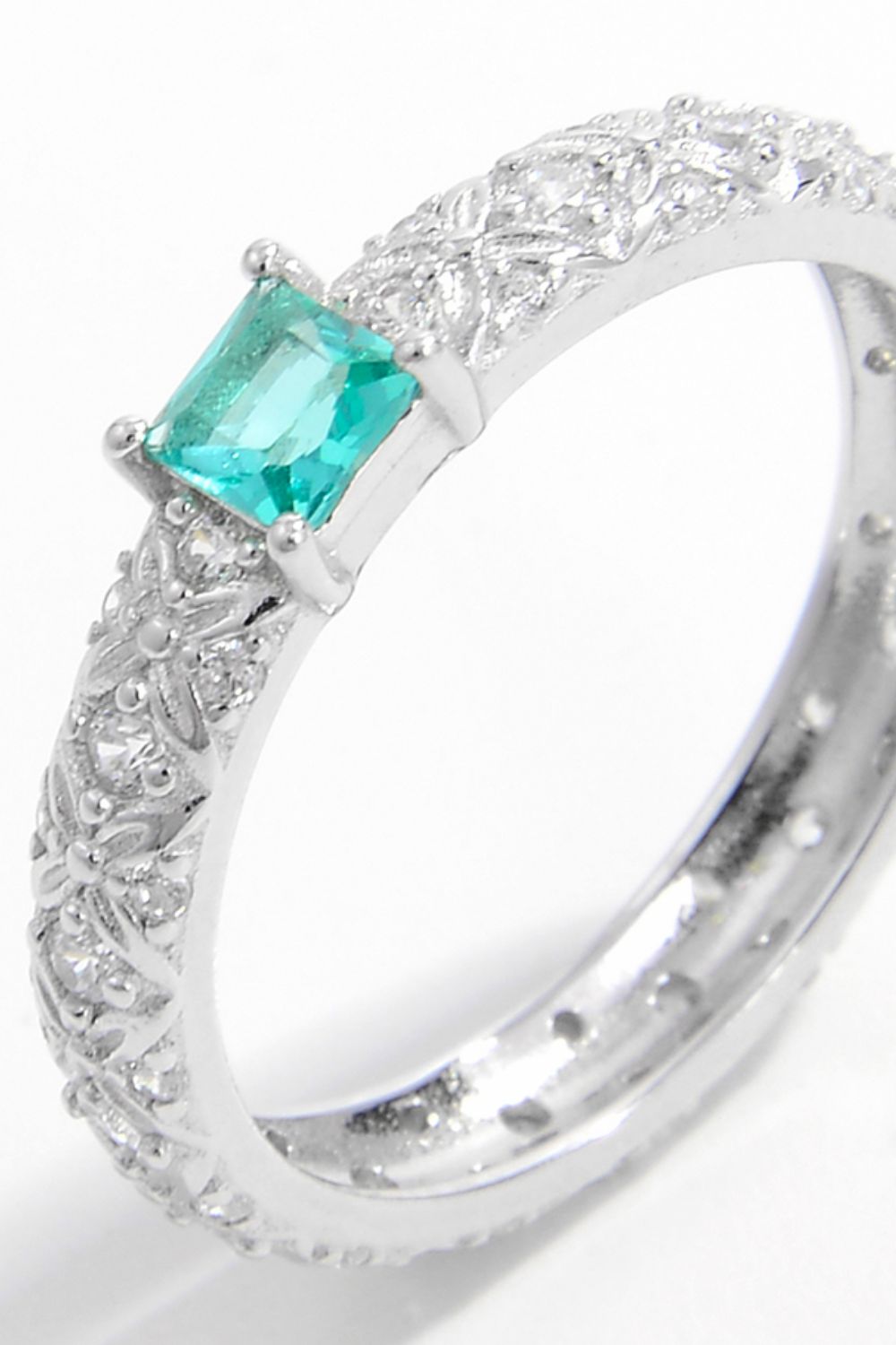 925 Sterling Silver Square Zircon Ring