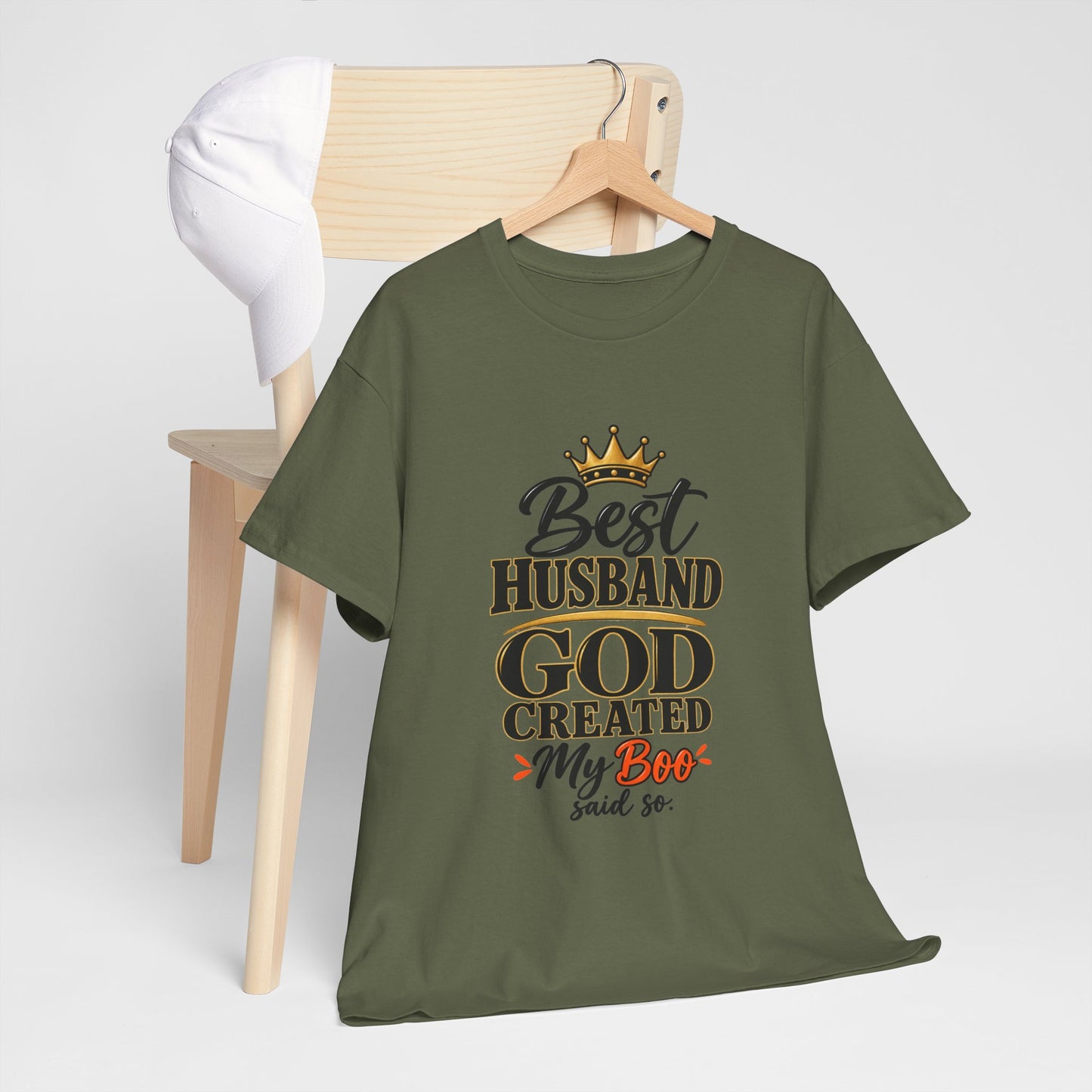 Best Husband God Created T-Shirt — 'My Boo' Graphic Tee for Men, Anniversary & Father's Day Gift