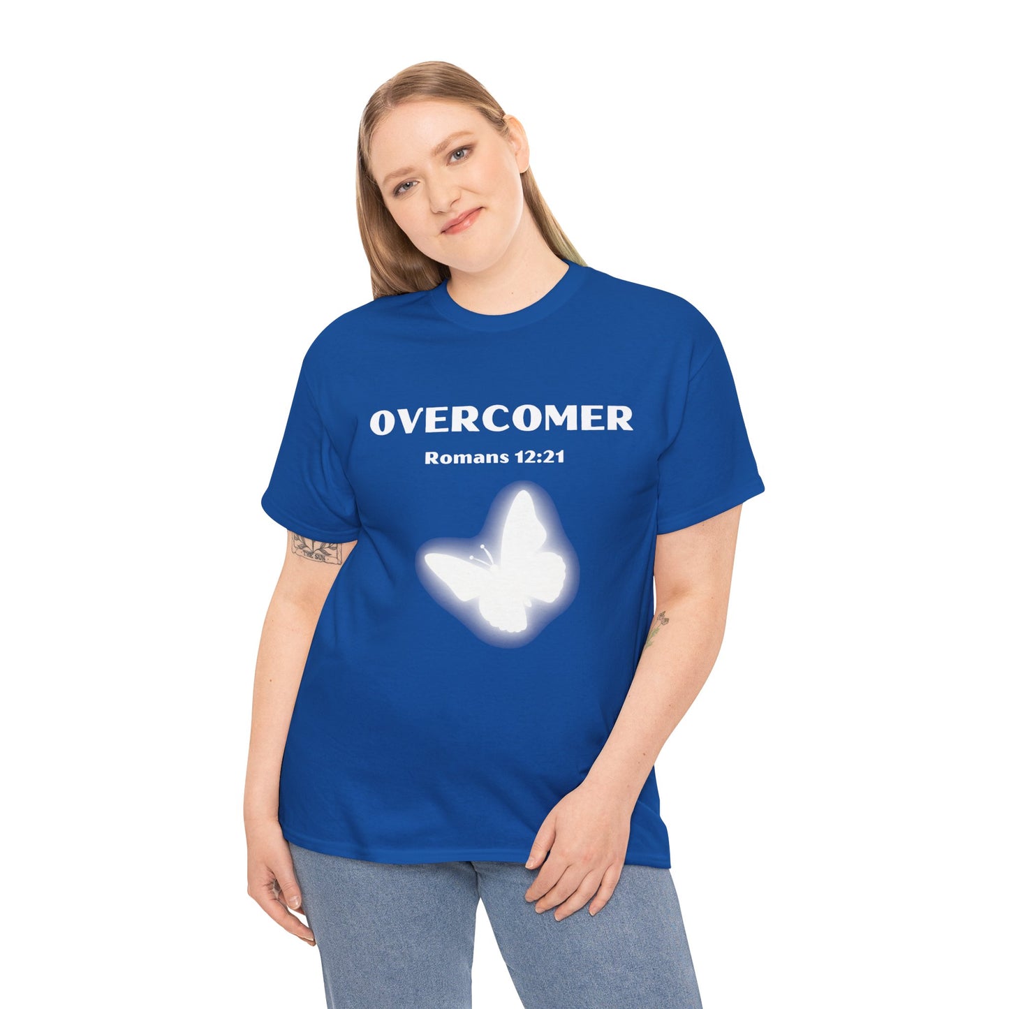 Overcomer, Romans 12:21, Unisex Heavy Cotton Tee