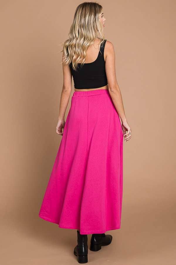 CBF1942-Maxi Full Solid Skirt