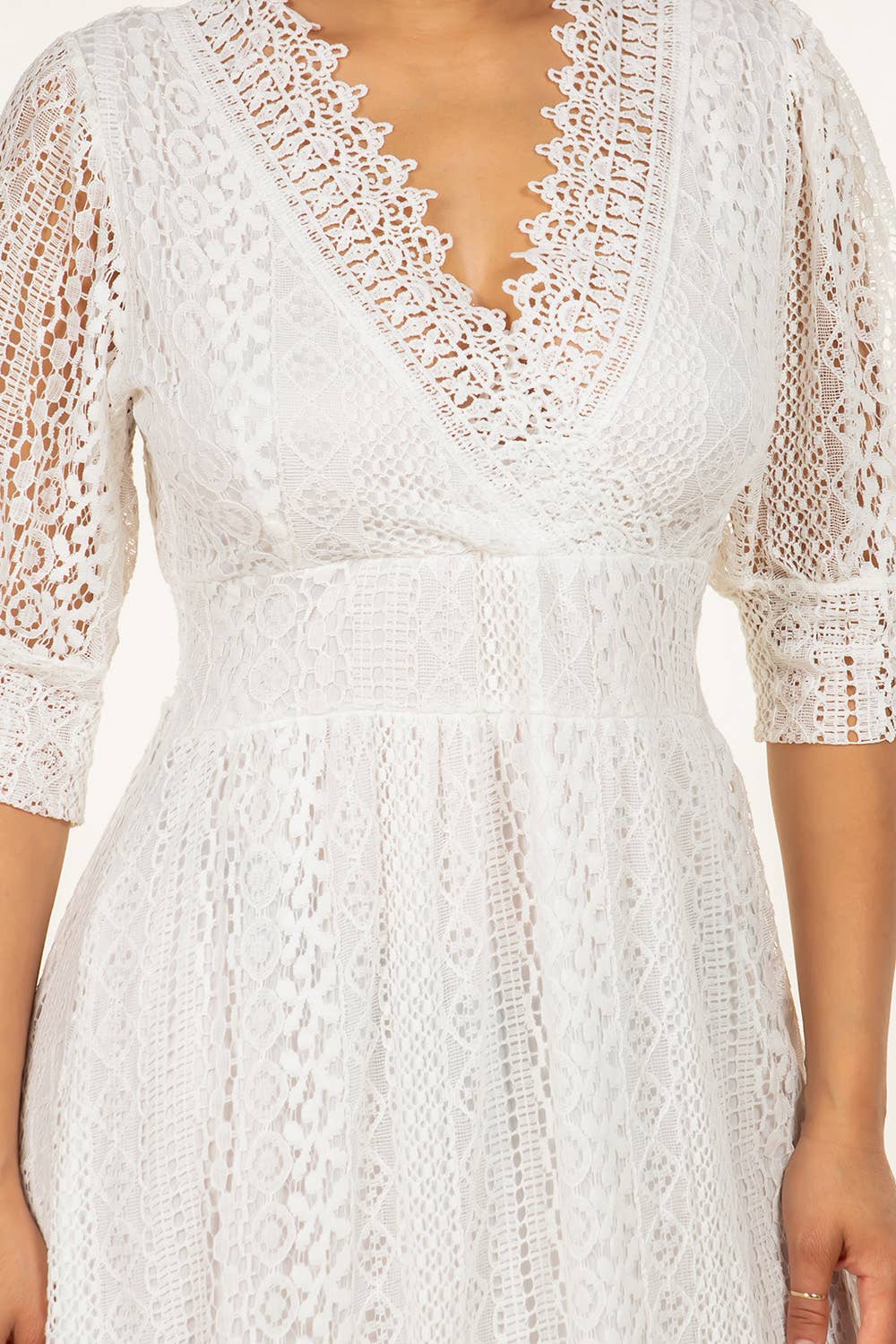 Women's Solid Crochet Maxi Dress