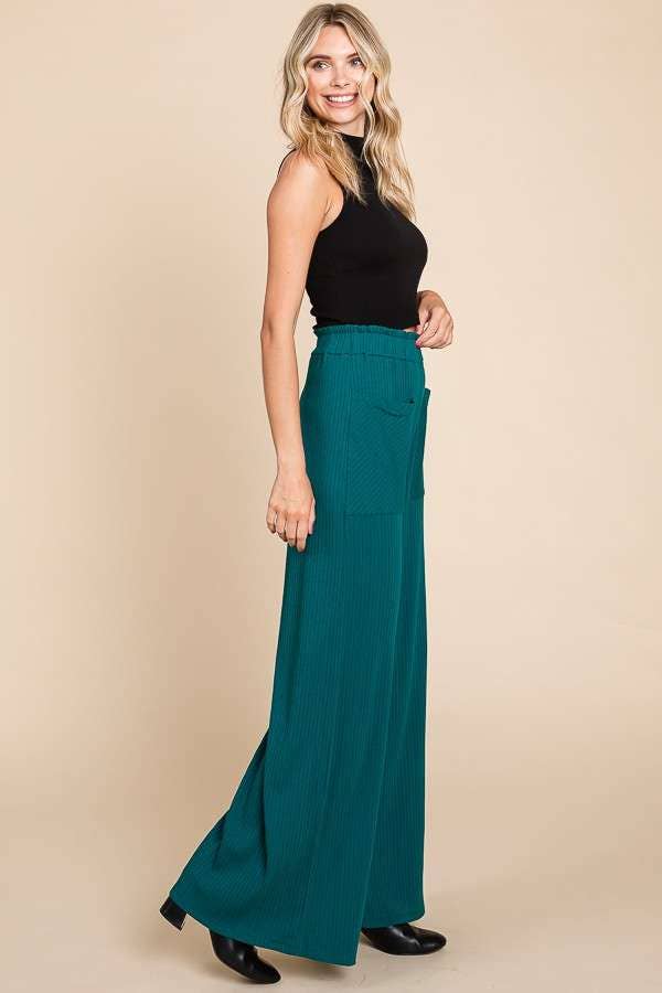 Ruching Frill Wasit Wide Pants