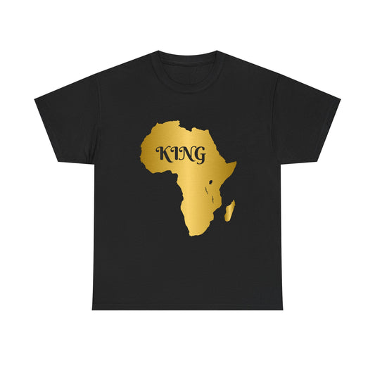 King of Africa Unisex Heavy Cotton Tee, Stylish Tee, Gift for Him, Black History Month, African or African-American Pride Apparel