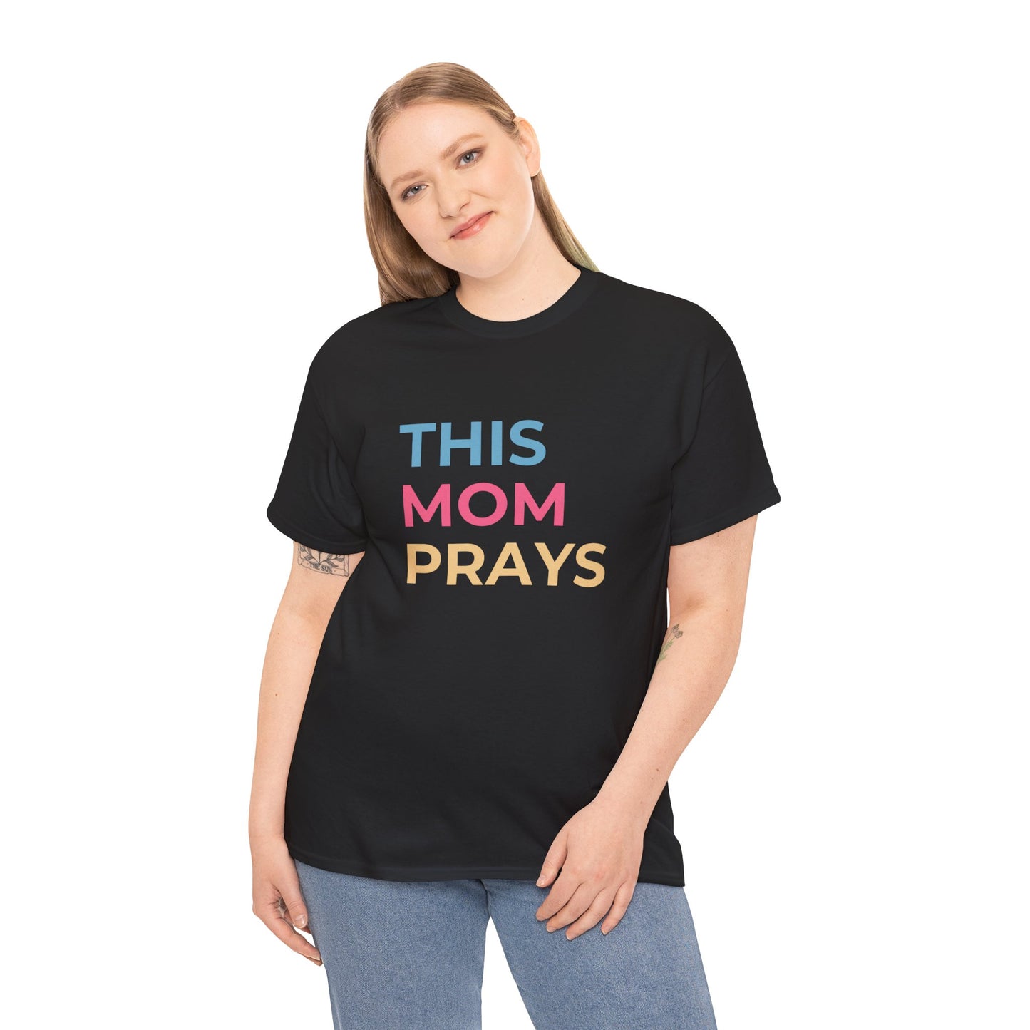 This Mom Prays, Unisex Heavy Cotton Tee