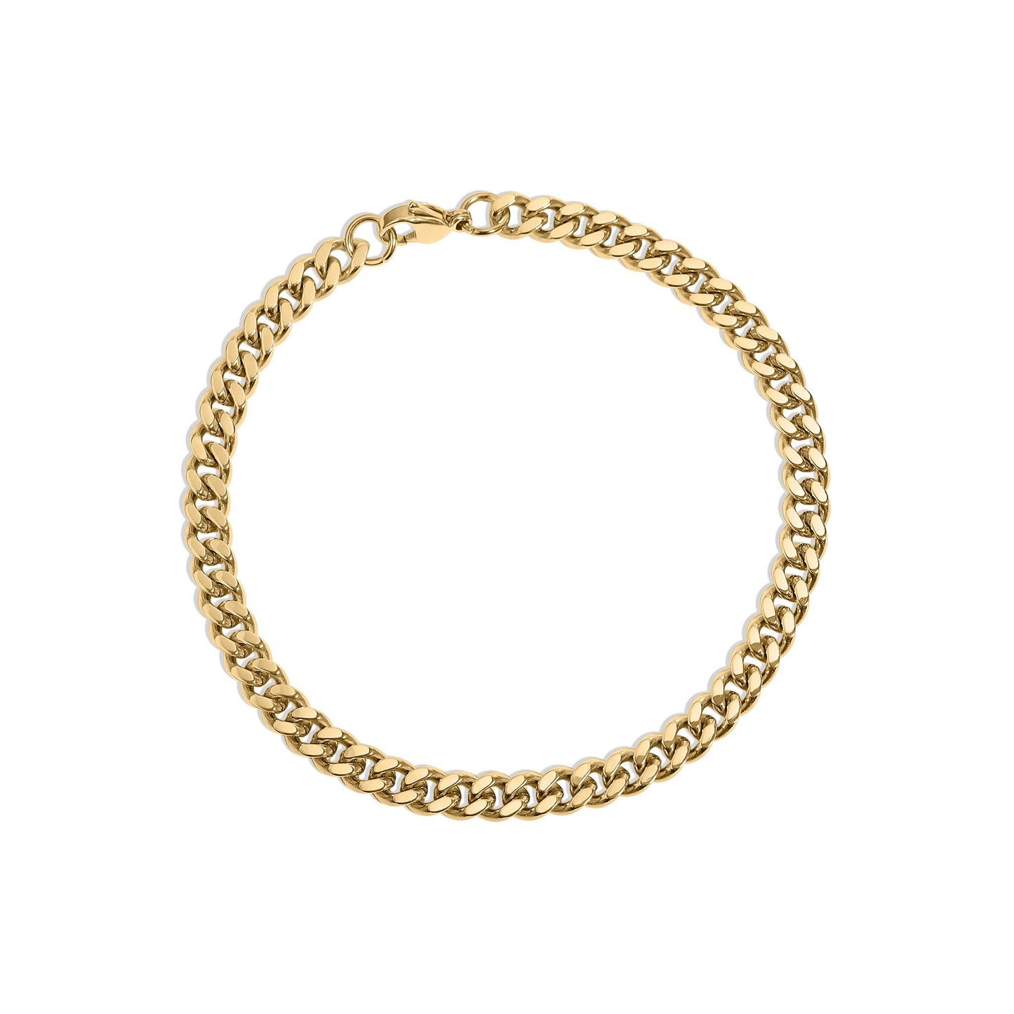 Stainless Steel 18K Gold PVD Coated Diamond Cut Curb Chain Bracelet