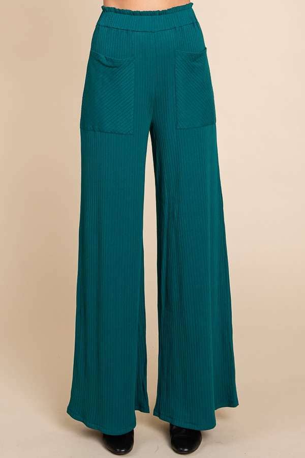 Ruching Frill Wasit Wide Pants