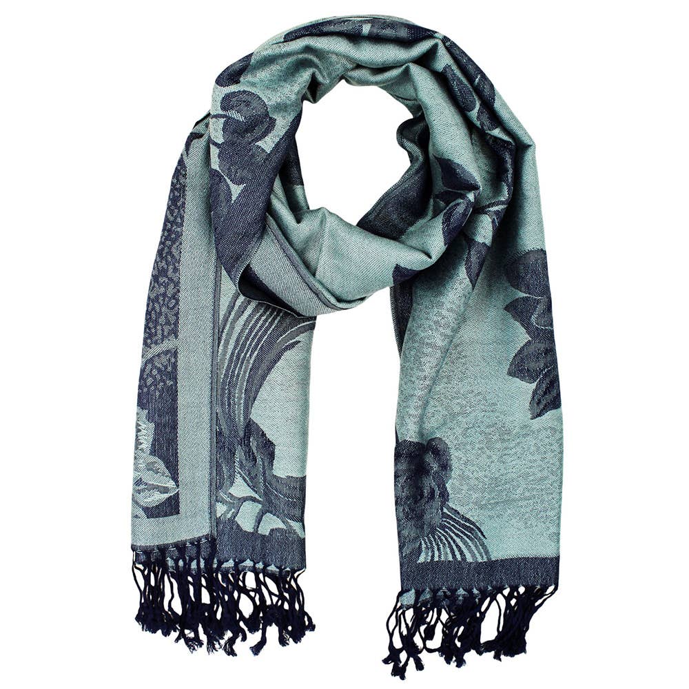 Rose Floral Pashmina Reversible Scarf Shawl