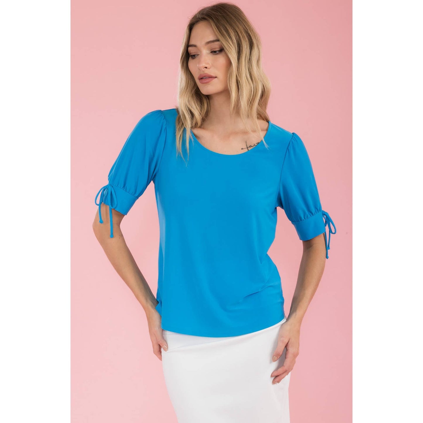 SCOOP NECK TIE SUMMER TOP