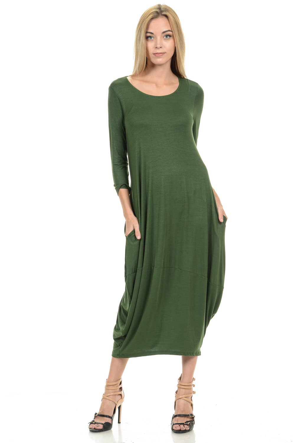 Cocoon Midi Dress with Pockets