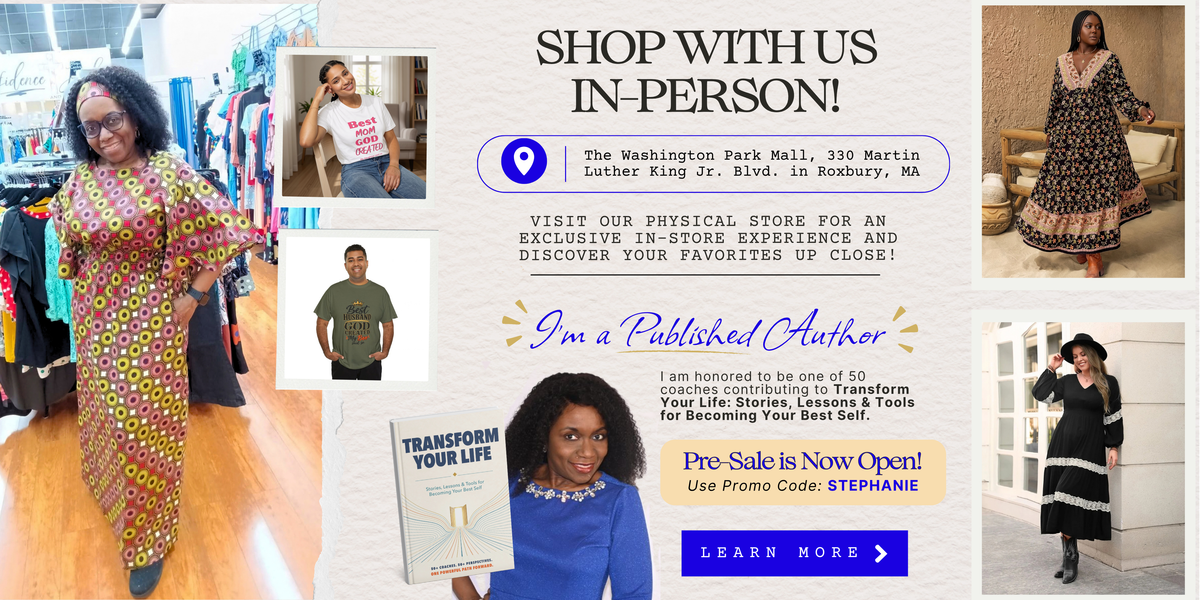 Shop Confidence and Faith in person and discover Stephanie's book, Transform Your Life, now available for presale.