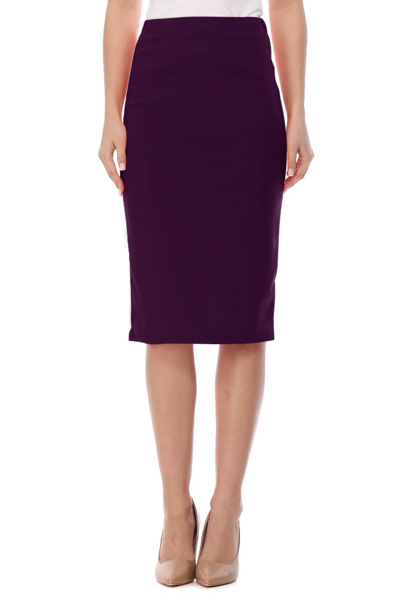 Women's Solid Basic Mid-Length casual Skirt