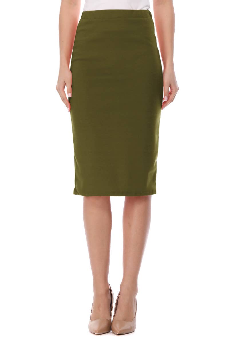 Women's Solid Basic Mid-Length casual Skirt
