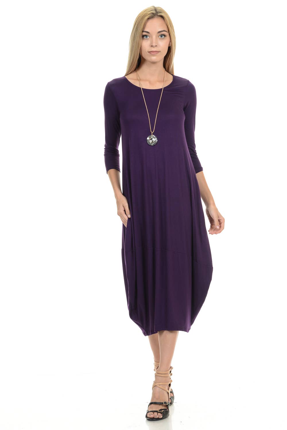 Cocoon Midi Dress with Pockets