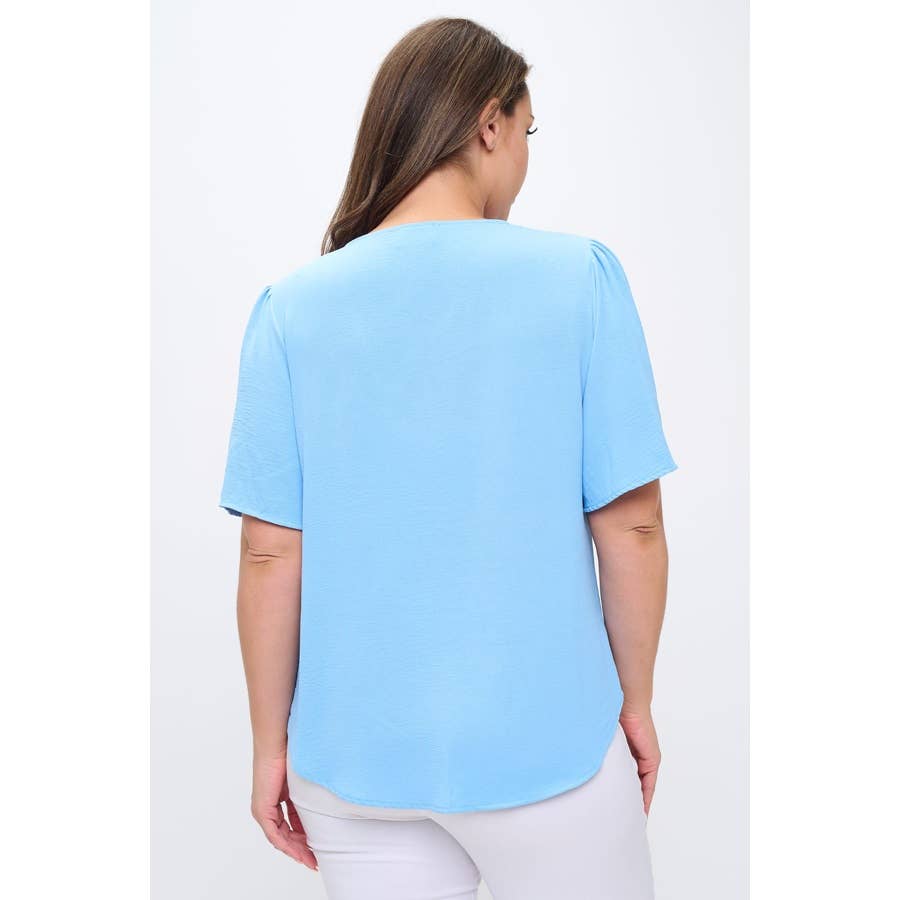 PLUS SIZE SHORT SLEEVE SOLID TOP
