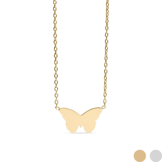 18K Gold PVD Stainless Steel Engravable Butterfly Necklace