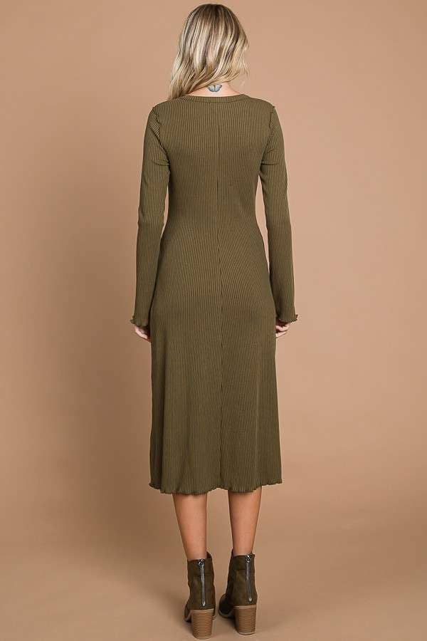 Crew Neck Bell Sleeve Dress