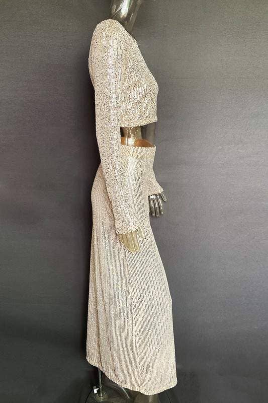 Sequins long skirt