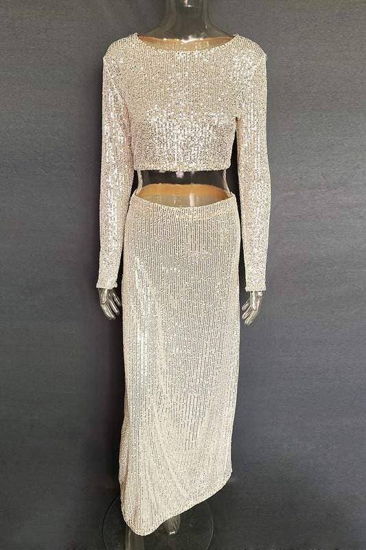 Sequins long skirt