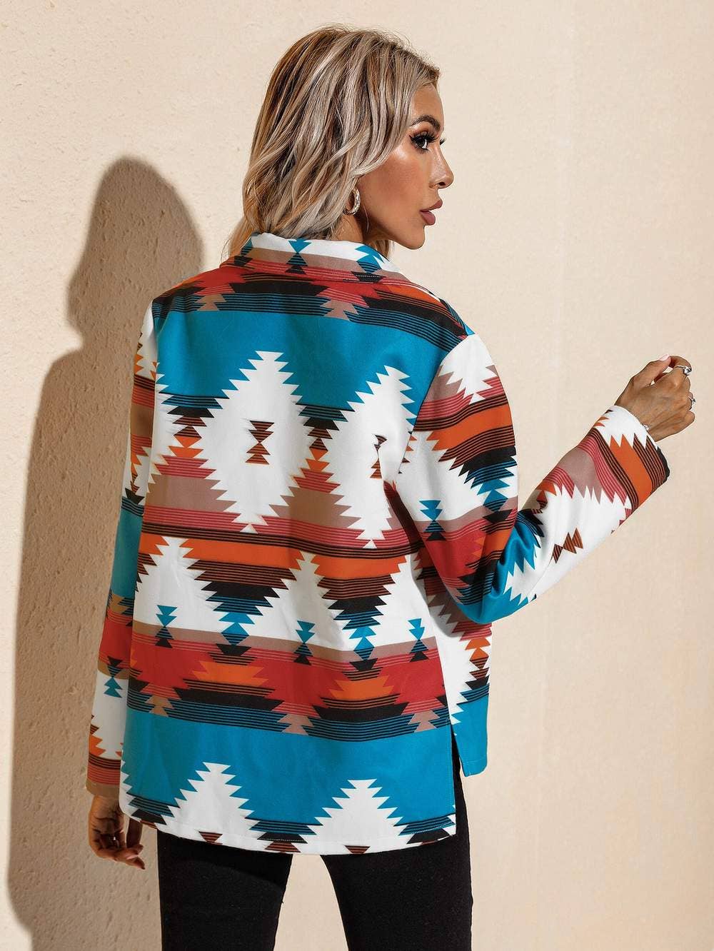 Geo print single breasted jacket