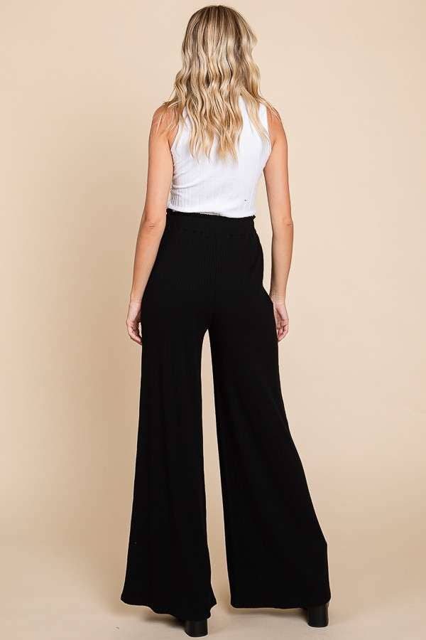 Ruching Frill Wasit Wide Pants