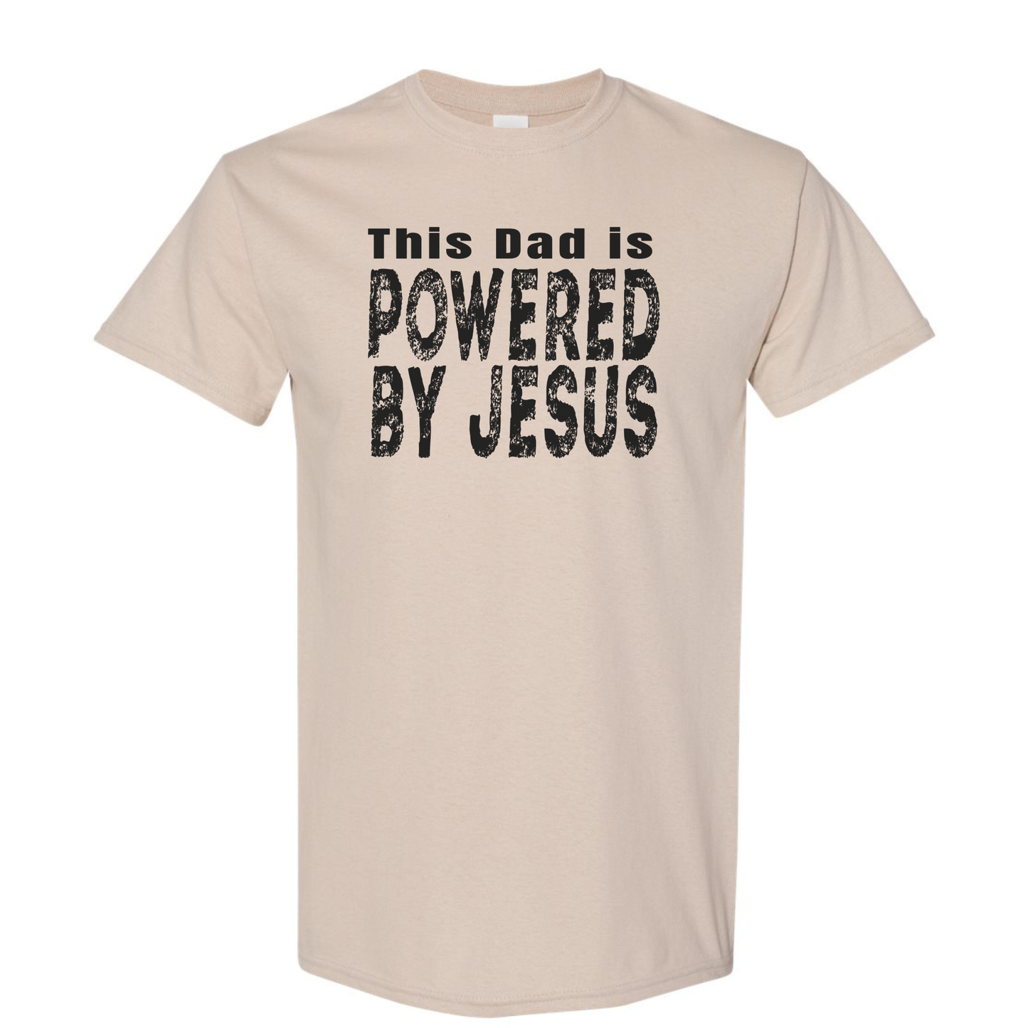 This Dad is Powered by Jesus Christian T-Shirt