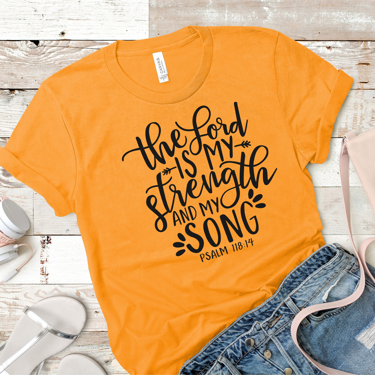 The Lord is My Strength Bible Verse Christian T-Shirt