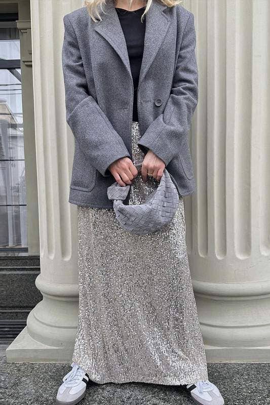 Sequins long skirt