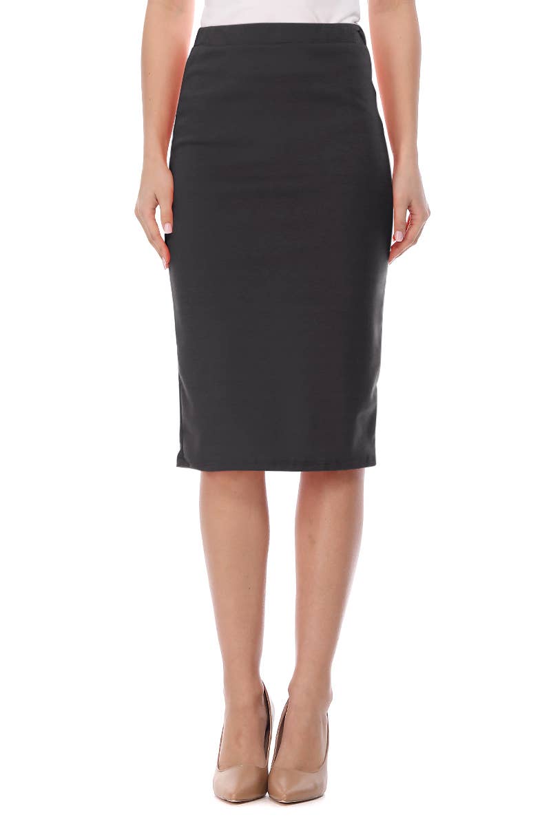 Women's Solid Basic Mid-Length casual Skirt