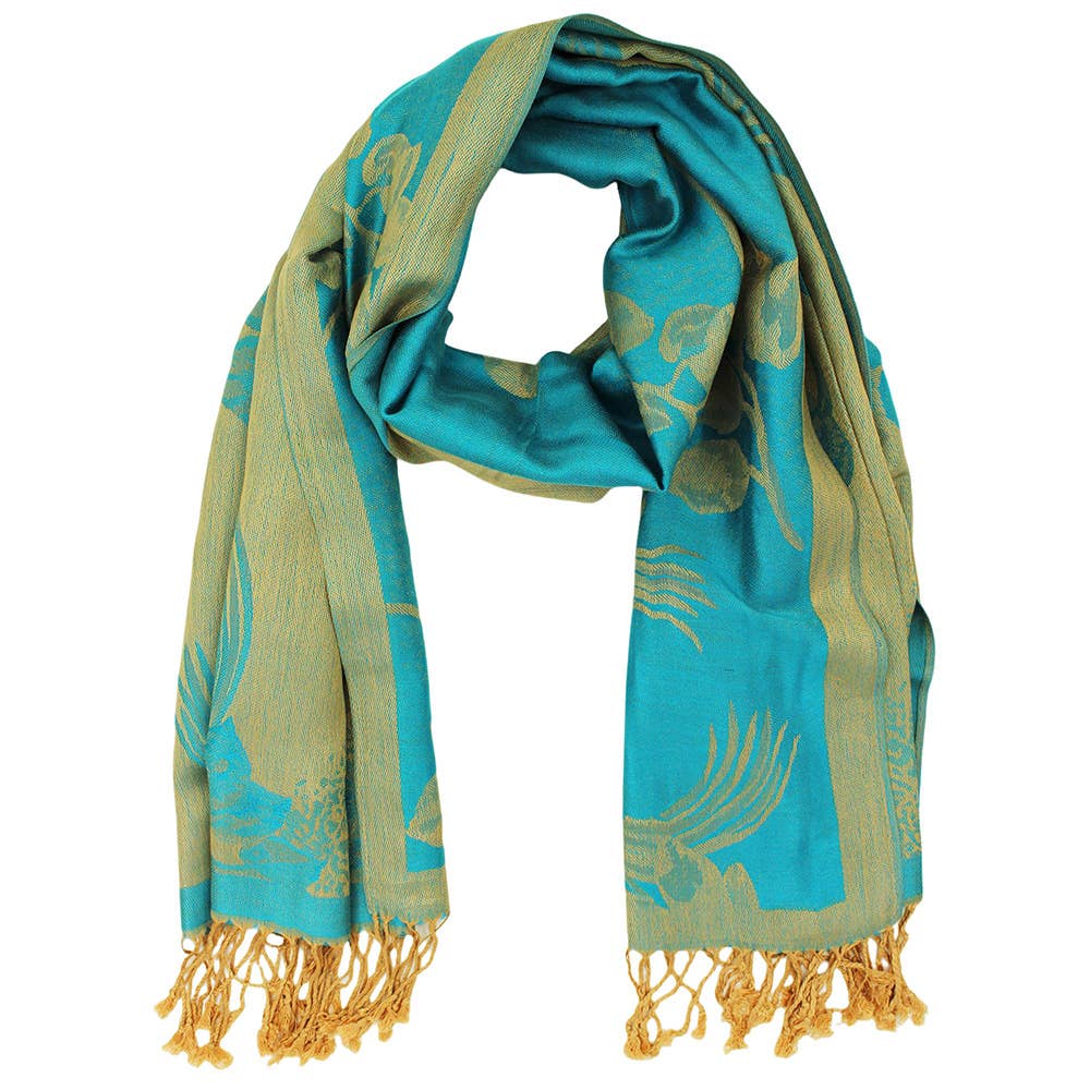 Rose Floral Pashmina Reversible Scarf Shawl
