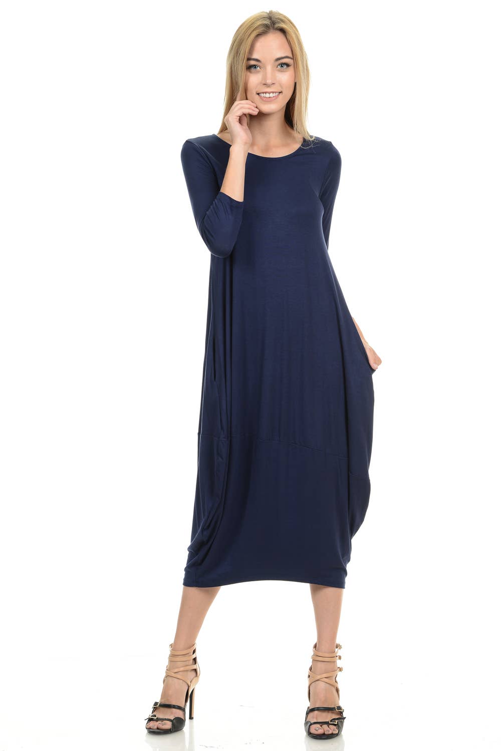Cocoon Midi Dress with Pockets