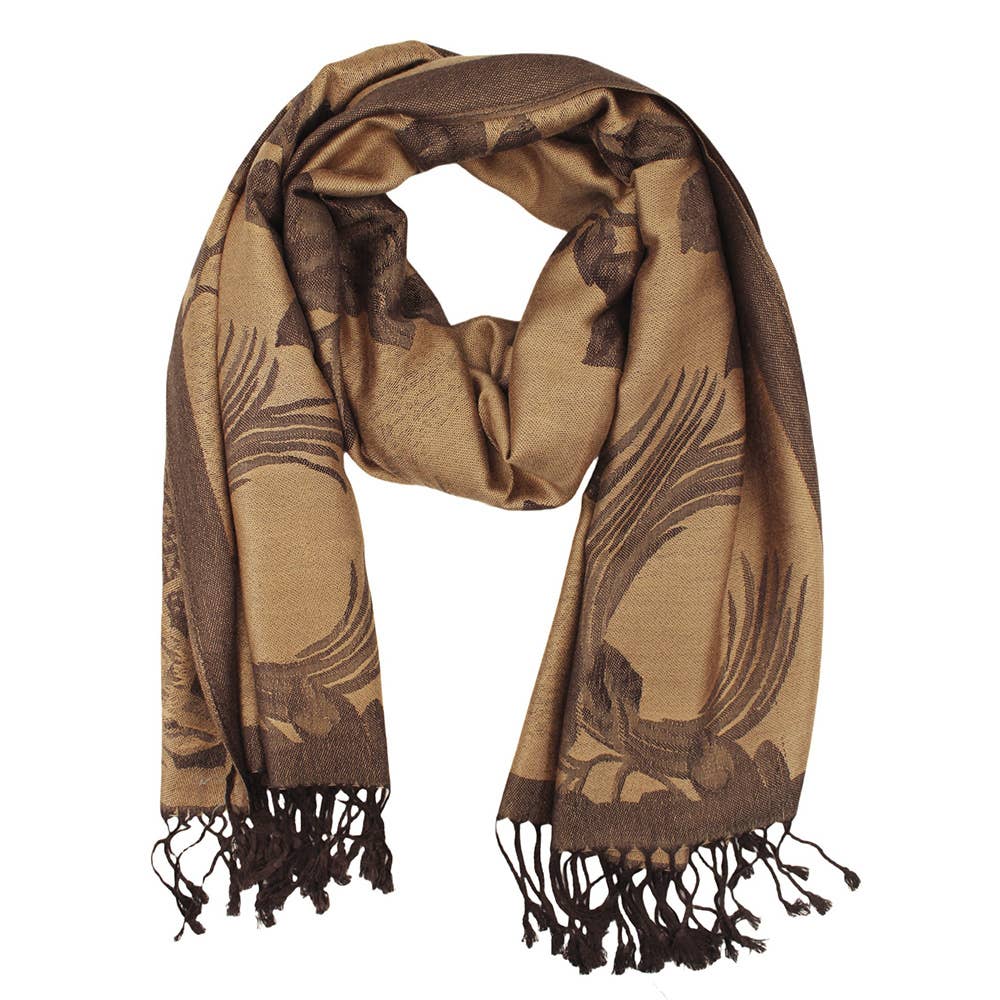 Rose Floral Pashmina Reversible Scarf Shawl