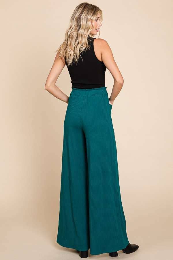 Ruching Frill Wasit Wide Pants
