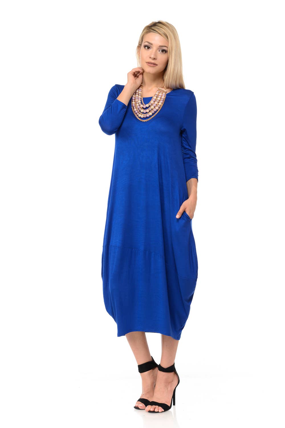 Cocoon Midi Dress with Pockets