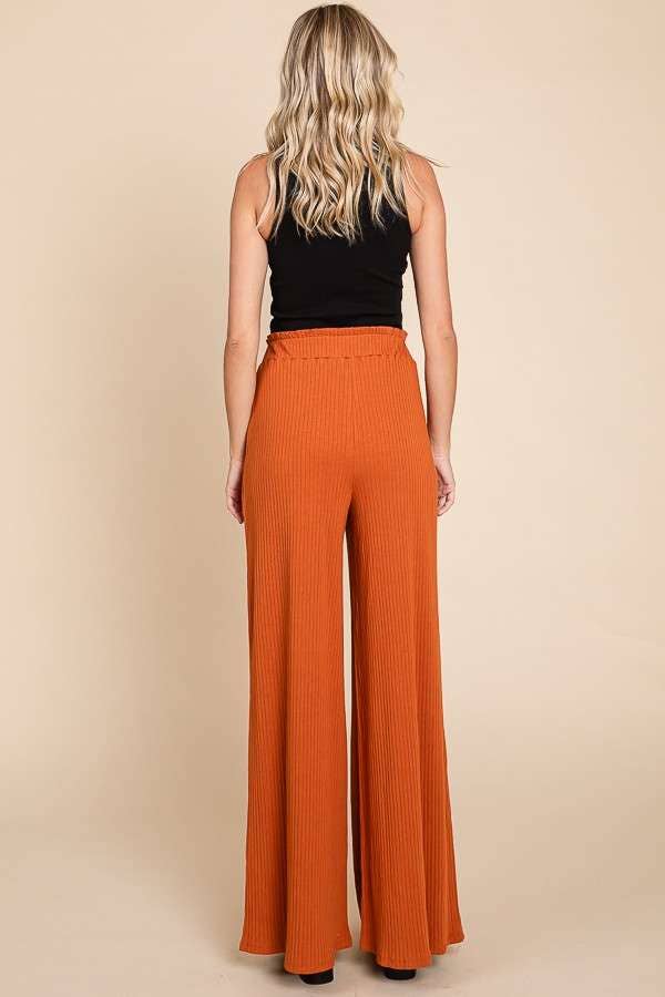 Ruching Frill Wasit Wide Pants
