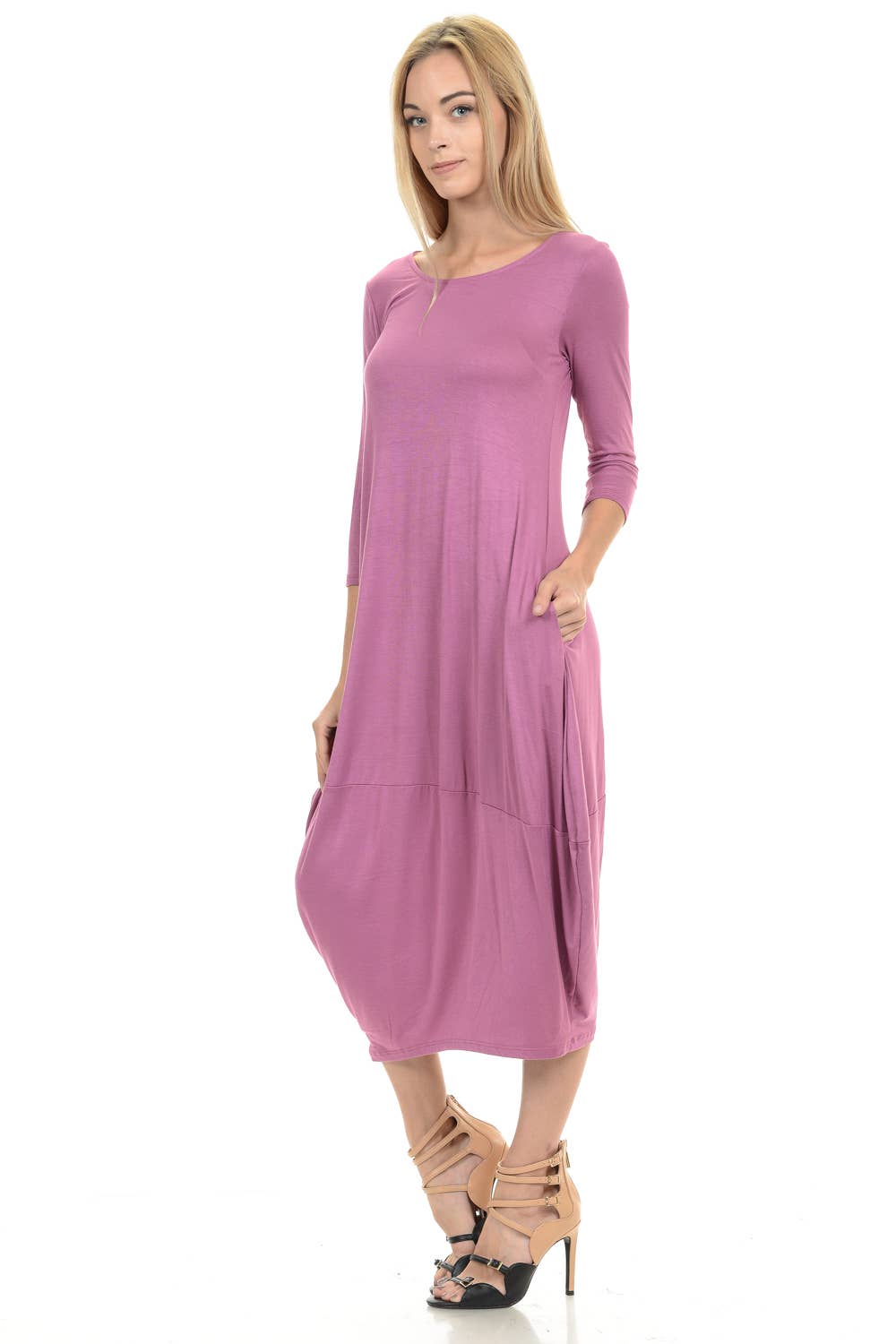 Cocoon Midi Dress with Pockets