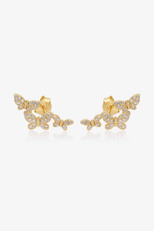 Zircon Butterfly 925 Sterling Silver Earrings